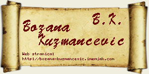 Božana Kuzmančević vizit kartica